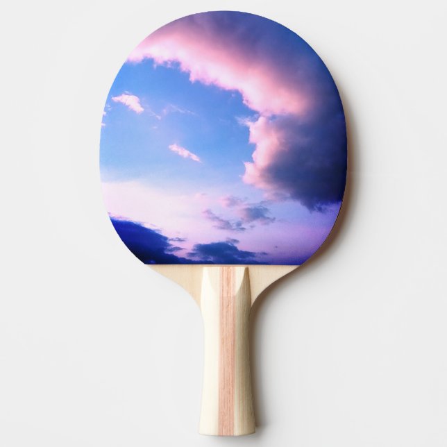 Raquete De Ping Pong Nuvens cor-de-rosa (Frente)