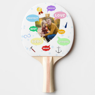 Raquete De Ping Pong Nuvens de Palavras de Dia dos Pais Melhor Pai