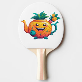 Raquete De Ping Pong O bule de abacaxi feliz e própero