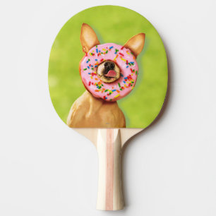 Raquete De Ping Pong O cão engraçado da chihuahua com polvilha a