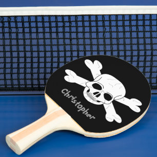 Raquete De Ping Pong O crânio e os Crossbones apenas adicionam o nome