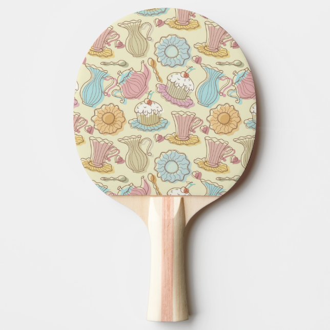Raquete De Ping Pong O desenho da mão torna côncavas silhuetas (Frente)