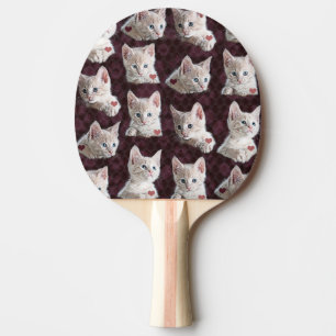 Raquete De Ping Pong O gato do gatinho enfrenta o teste padrão com