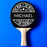 Raquete De Ping Pong O Homem O Mito A Legenda Engraçado Nome Personaliz<br><div class="desc">Traga um lendário toque para o jogo com o personalizado 'O Homem, o Mito, a Legenda', pá de pingue-pongue! Personalize-o com seu nome para um presente único e divertido que é perfeito para os entusiastas do ping-pong. Com um design elegante e uma construção durável, este remo combina estilo e desempenho....</div>