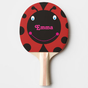 Raquete De Ping Pong O joaninha bonito personalizou a pá conhecida de