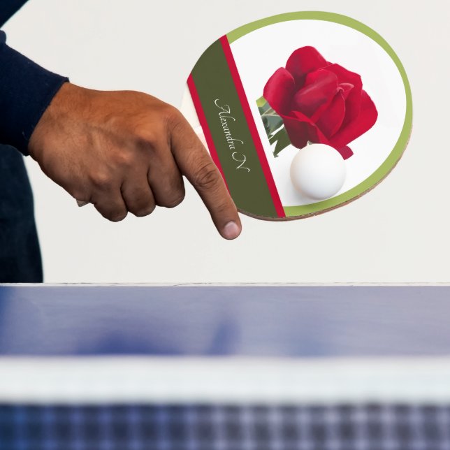 Raquete De Ping Pong O jogador elegante: pintura de Rosa vermelha (Insitu)