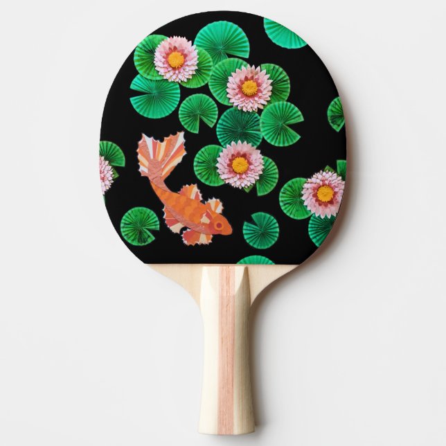 Raquete De Ping Pong O Lago de Koi de Papel (Frente)