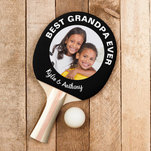Raquete De Ping Pong O Melhor Avô Nunca Personalizou A Foto Em Preto