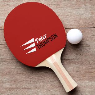 Raquete De Ping Pong o na moda três listras nomeia o vermelho