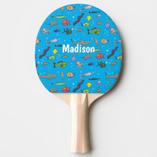 Raquete De Ping Pong O padrão de ilustração de desenhos animados das