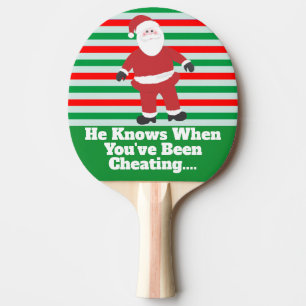 Raquete De Ping Pong O papai noel engraçado do divertimento da famíli