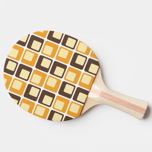 Raquete De Ping Pong o quadrado 70s retro dá forma ao teste padrão (Lateral)