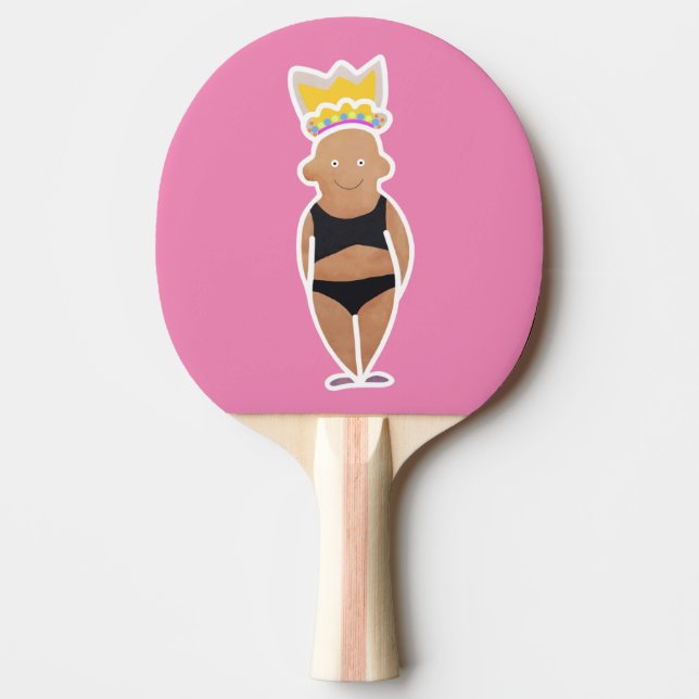 Raquete De Ping Pong O verão é para rainhas e diversão (Frente)