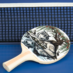 Raquete De Ping Pong Oásis da Família Serene Wolf em Natureza Idílica
