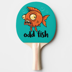 Raquete De Ping Pong Odd Fish Quirky Funny Orange Goldfish Cartoon