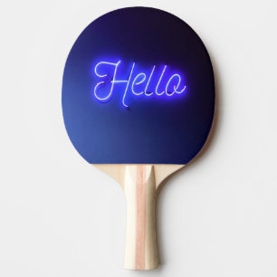 Raquete De Ping Pong Olá, Brincadeira, Sinal Azul Brilhante e Cheio