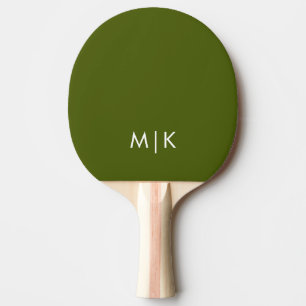 Raquete De Ping Pong Olive Green   Monograma Moderna