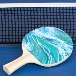 Raquete De Ping Pong Ondas marítimas azuis
