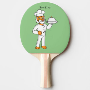Raquete De Ping Pong Óptica de desenho animado de tigre engraçado