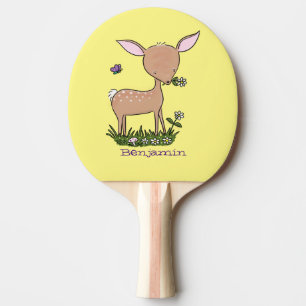 Raquete De Ping Pong Óptica de desenho animado de veado de bebê feliz
