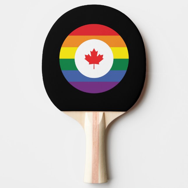 Raquete De Ping Pong Orgulho gay do Canadá (Frente)