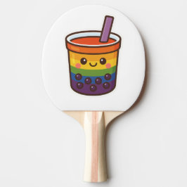 Raquete De Ping Pong Orgulho LGBTQ+ do Rainbow Bubble Tea