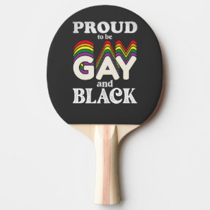 Raquete De Ping Pong Orgulhoso por Ser Gay e Negro Orgulho LGBT
