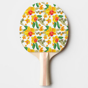 Raquete De Ping Pong Orquídeas de Aquarela Design 9