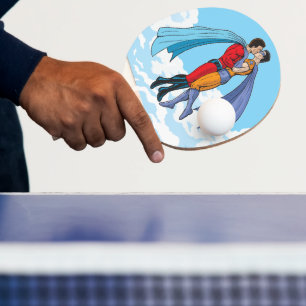 Raquete De Ping Pong Os dois super-heróis de Slipperyjoe beijando perso