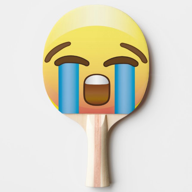 Raquete De Ping Pong Os rasgos tristes de grito Emoji enfrentam a pá de (Frente)