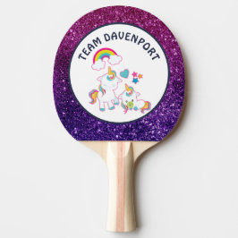 Raquete De Ping Pong Ótima mãe e bebê Unicórnios Tema Mágico