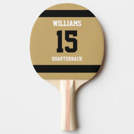 Raquete De Ping Pong Ouro e Preto Plano