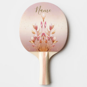 Raquete De Ping Pong Ouro Rosa Deixa Pino Pino Pino Floral