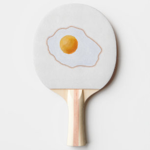 Raquete De Ping Pong Ovo Frito Estilo Aquarela Minimalista Arte Prin