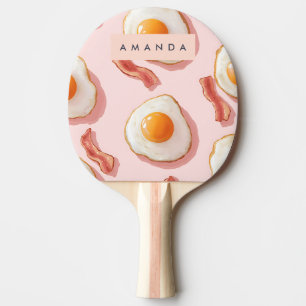 Raquete De Ping Pong Ovos Pintados Personalizados e Padrões de Bacon
