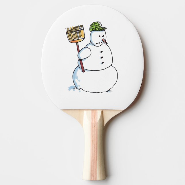 Raquete De Ping Pong Pá de pingue-pongue Broom Snowman (Frente)