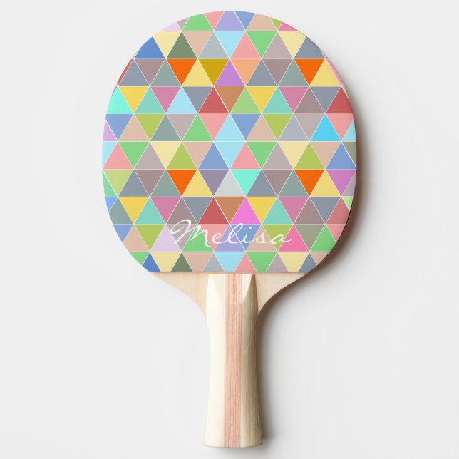 Raquete De Ping Pong Pá de pingue-pongue de arte geométrica para tênis  (Frente)