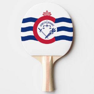 Raquete De Ping Pong Pá de pingue-pongue Patriótico com Bandeira de C