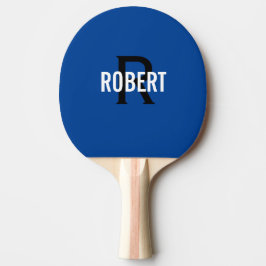 Raquete De Ping Pong Pá pingue-pongue com nome de monograma azul