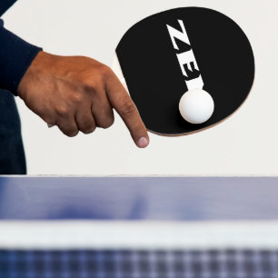 Raquete De Ping Pong Pá preto branco Zen