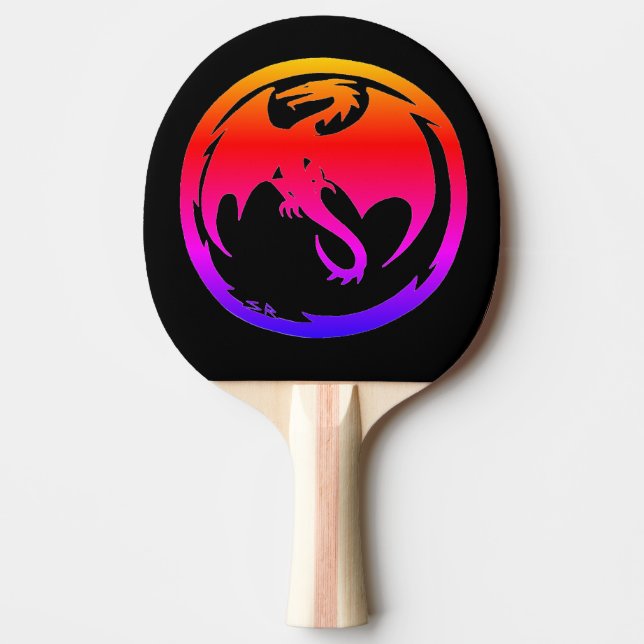 Raquete De Ping Pong Pá preto de pingue-pongue Neon Dragon (Frente)