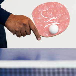 Raquete De Ping Pong Paddles Pong Ping Monograma Coral Ginkgo
