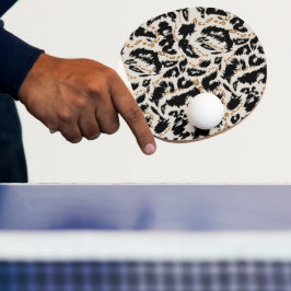 Raquete De Ping Pong Padrão Abstrato de Leopardo Africano Boêmio