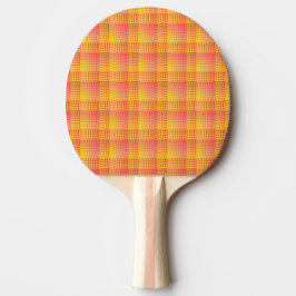 Raquete De Ping Pong Padrão Abstrato Xadrez Vermelho Amarelo