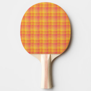 Raquete De Ping Pong Padrão Abstrato Xadrez Vermelho Amarelo
