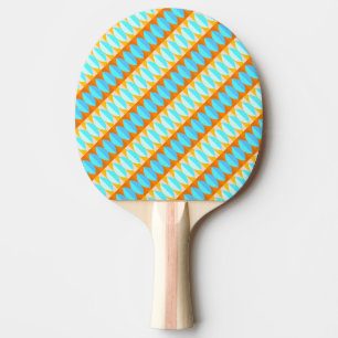 Raquete De Ping Pong Padrão Amarelo Laranja Azul Turquesa Colorido
