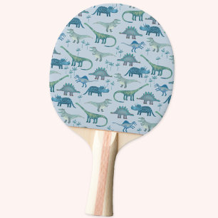 Raquete De Ping Pong Padrão Azul de Dinossauro Pré-Histórico Fofo