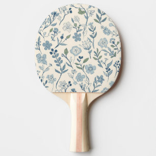 Raquete De Ping Pong Padrão Botânico de Prado de Flor Silvestre Azul Em