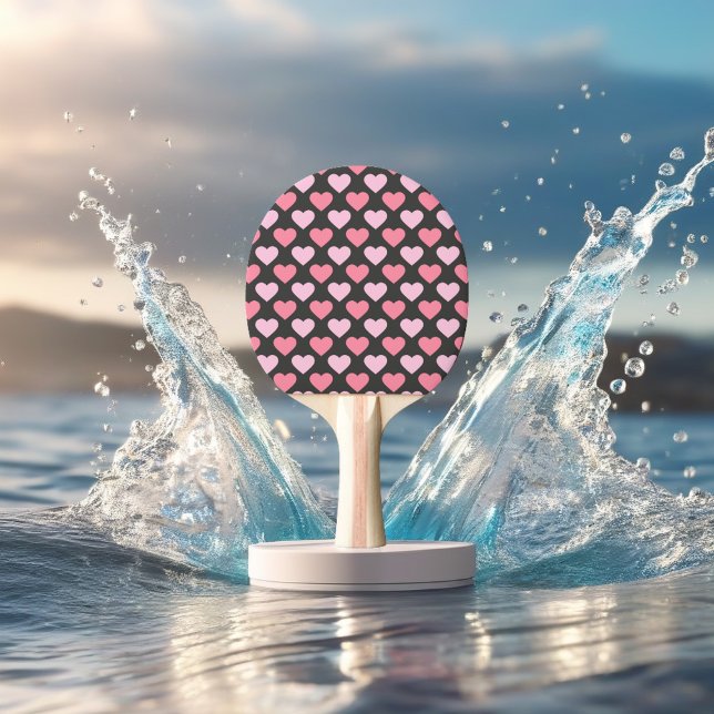 Raquete De Ping Pong Padrão cardíaco de amor moderno (Criador carregado)