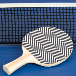 Raquete De Ping Pong Padrão Chevron preto e branco